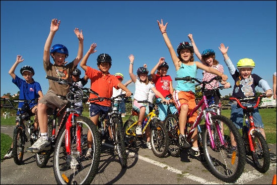 children on bikes
